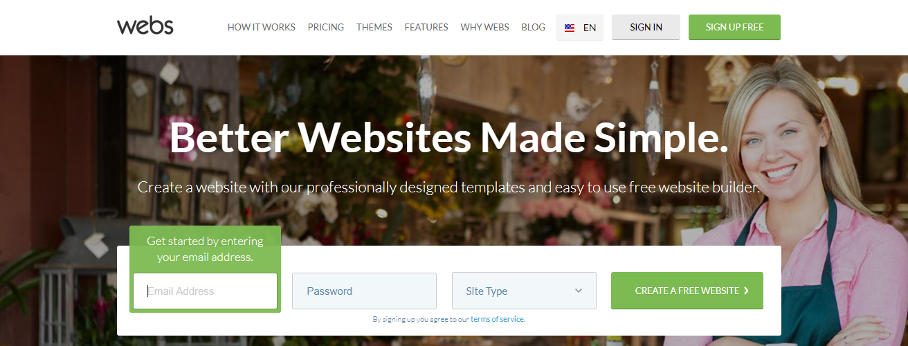 Webs website builder