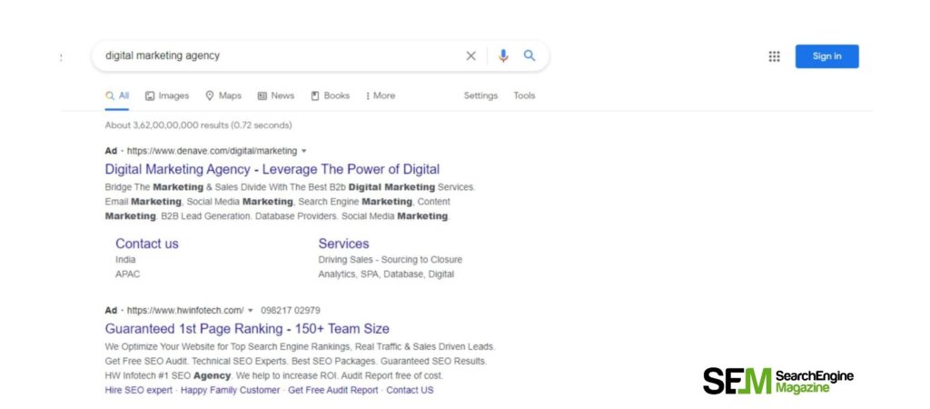 search ads examples