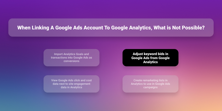 when linking a google ads account to google analytics