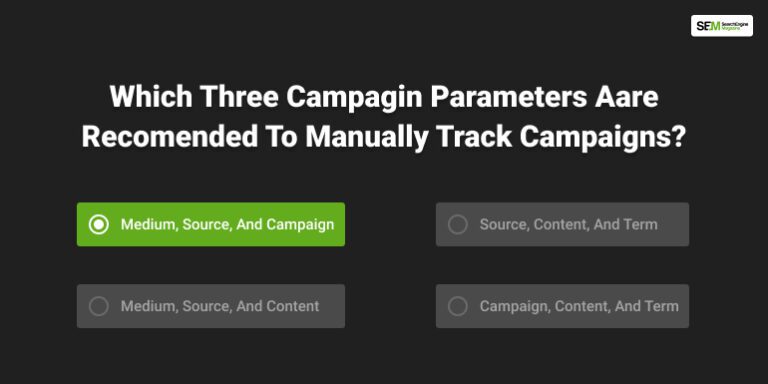 Which Three Campaign Parameters Are Recommended To Manually Track Campaigns?