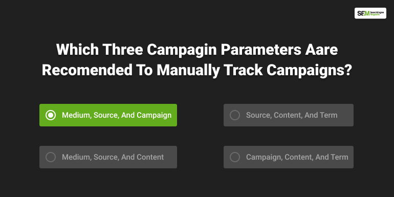 which three campaign parameters are recommended to manually track campaigns