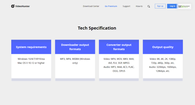 Videohunter Tech Features