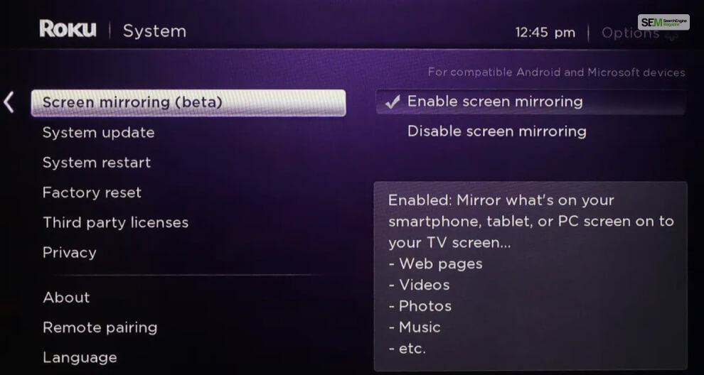 Screen Mirroring Using Your Windows PC
