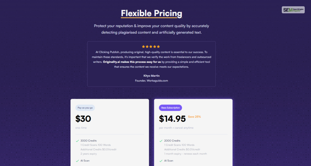 Originality AI Pricing