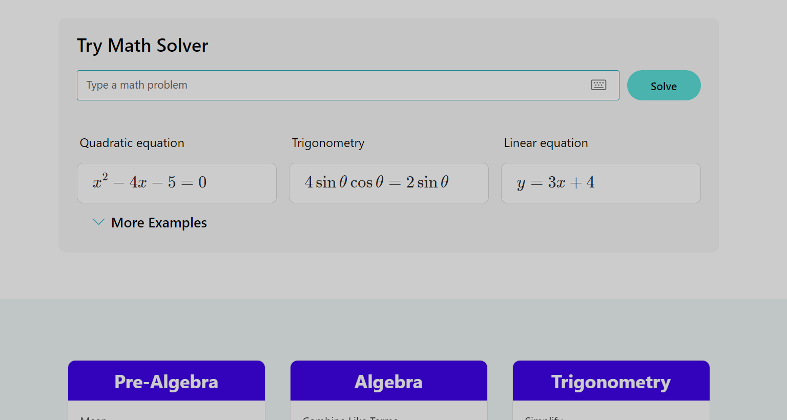 Microsoft Math Solver