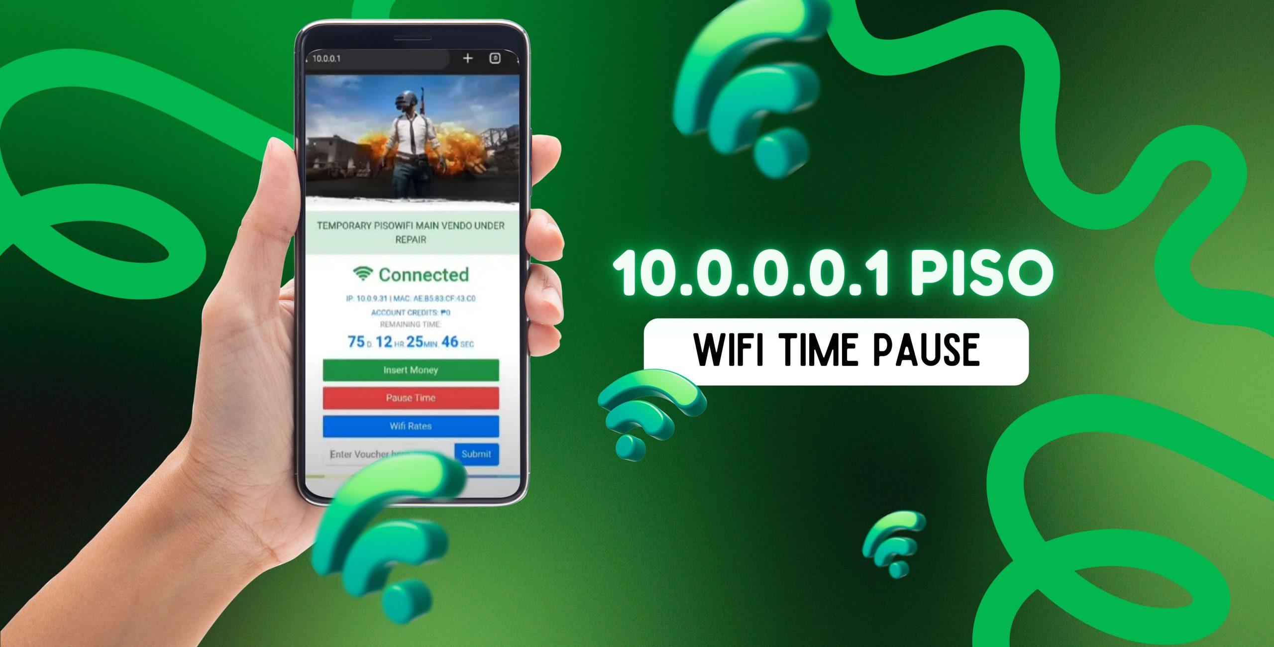 10.0.0.0.1 piso wifi time pause