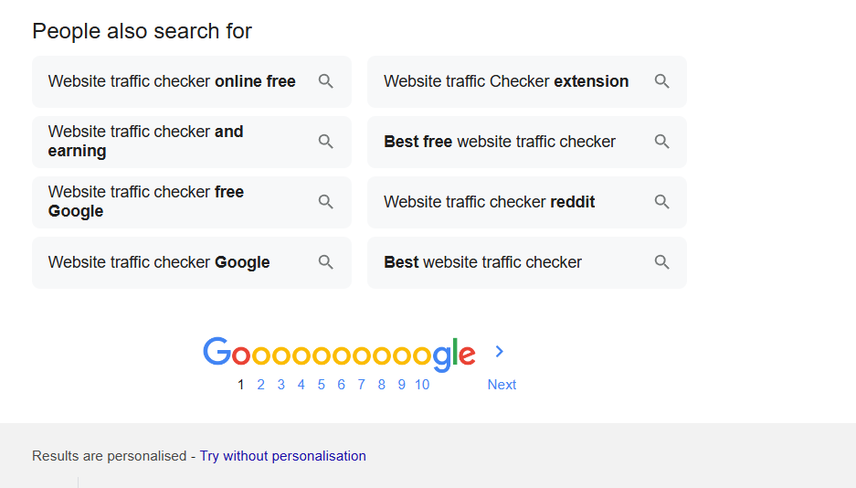 Using Toggle At The Bottom Of The SERP
