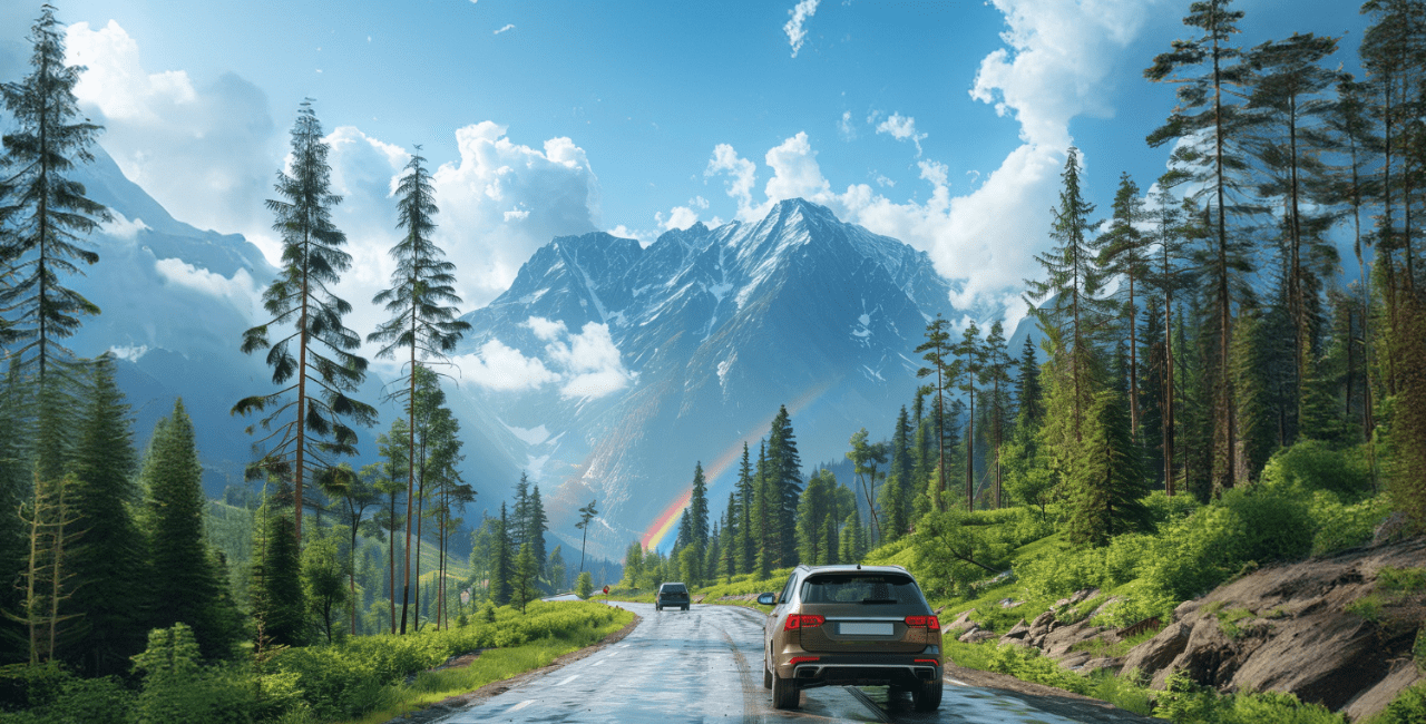 Driving through the Alps