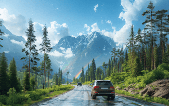 Driving through the Alps