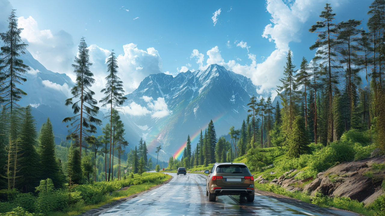 Driving through the Alps