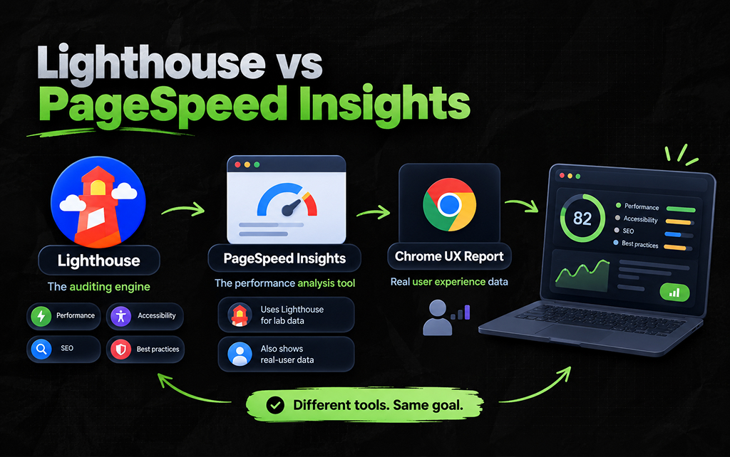 Lighthouse vs PageSpeed Insights_